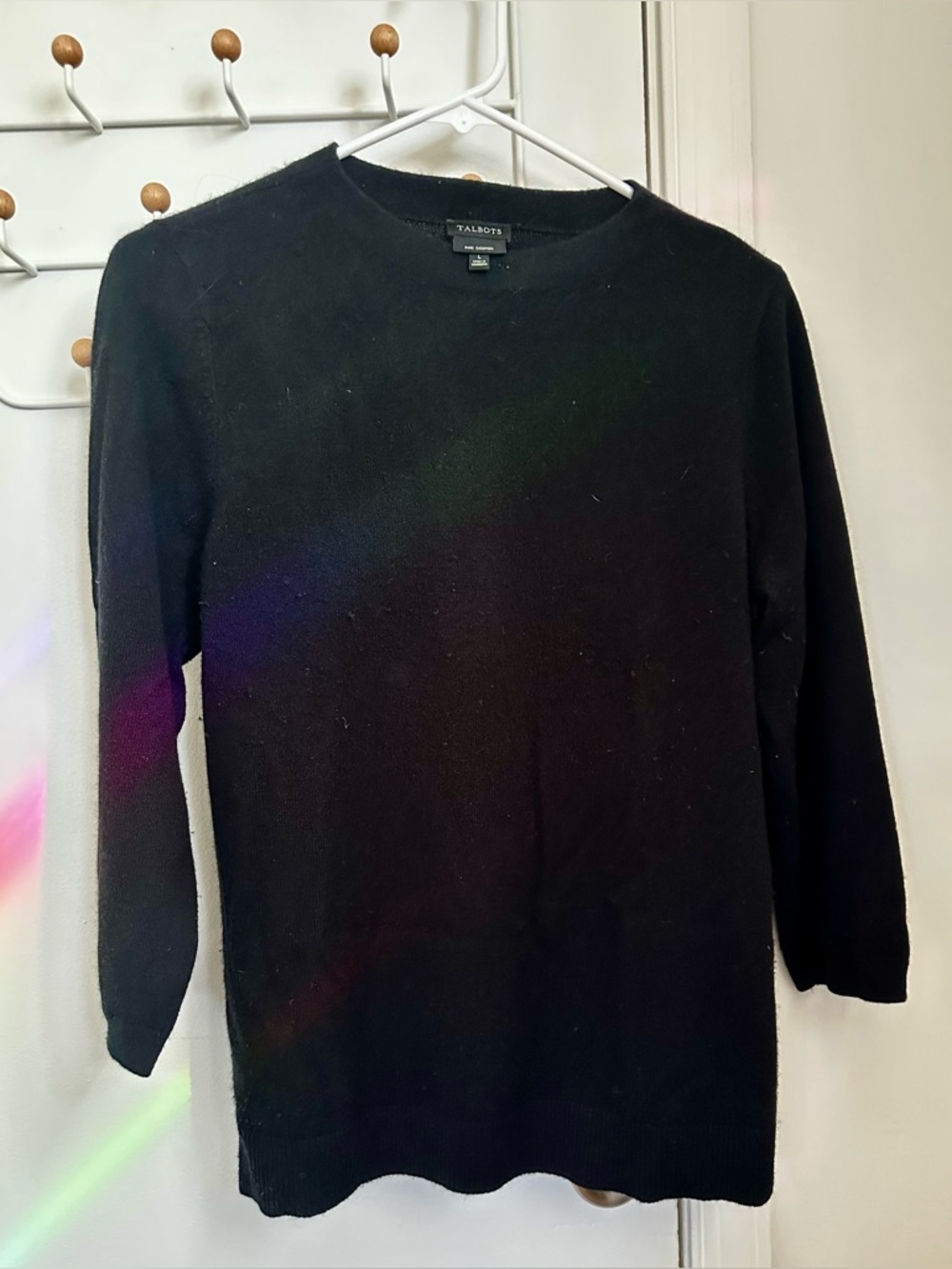 Talbots Black Cashmere Crewneck Sweater